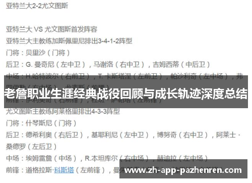 老詹职业生涯经典战役回顾与成长轨迹深度总结
